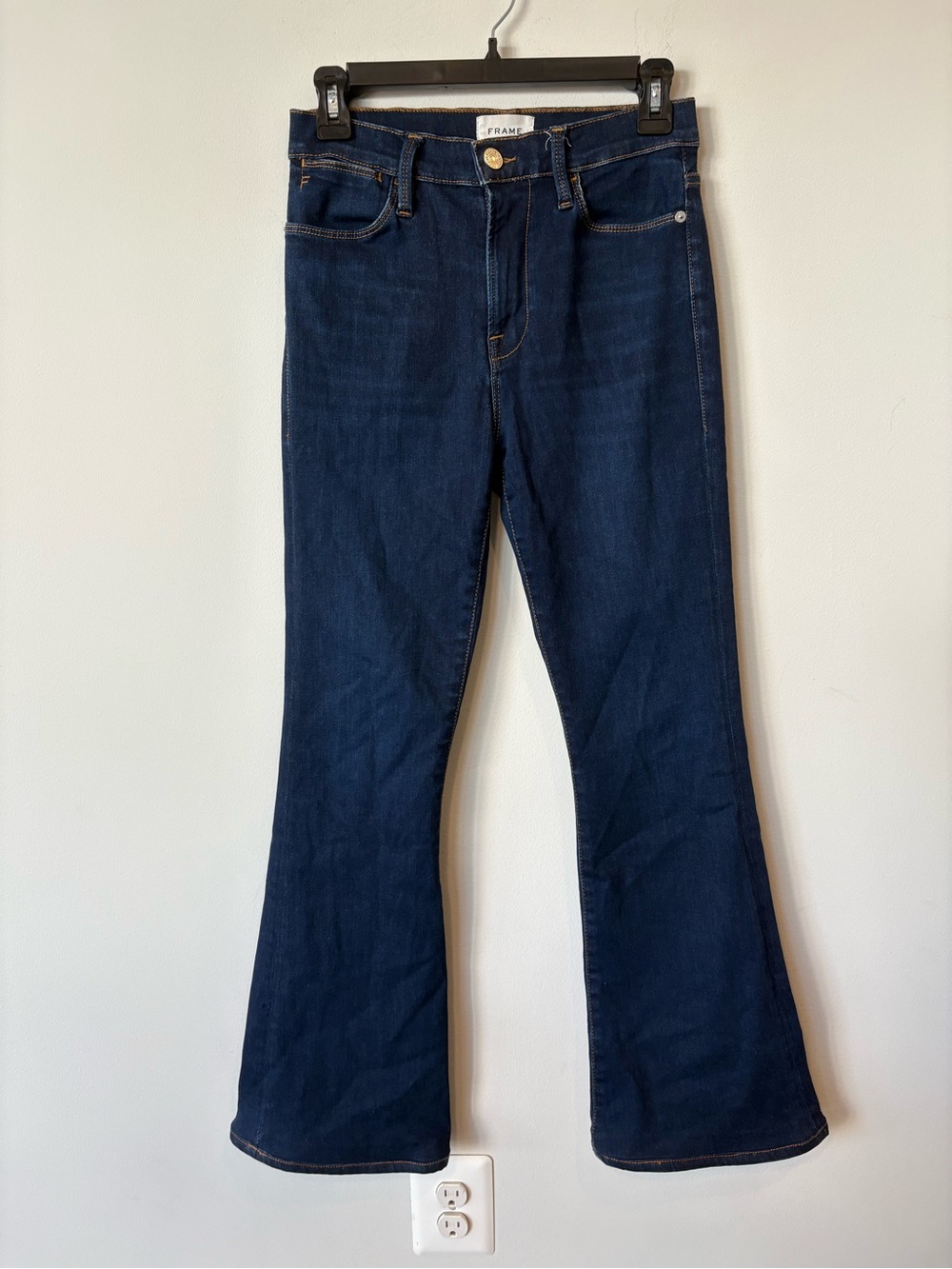 Frame Denim Le High Kick Flare Bootcut Jeans - Dark Blue 27 very stretchy